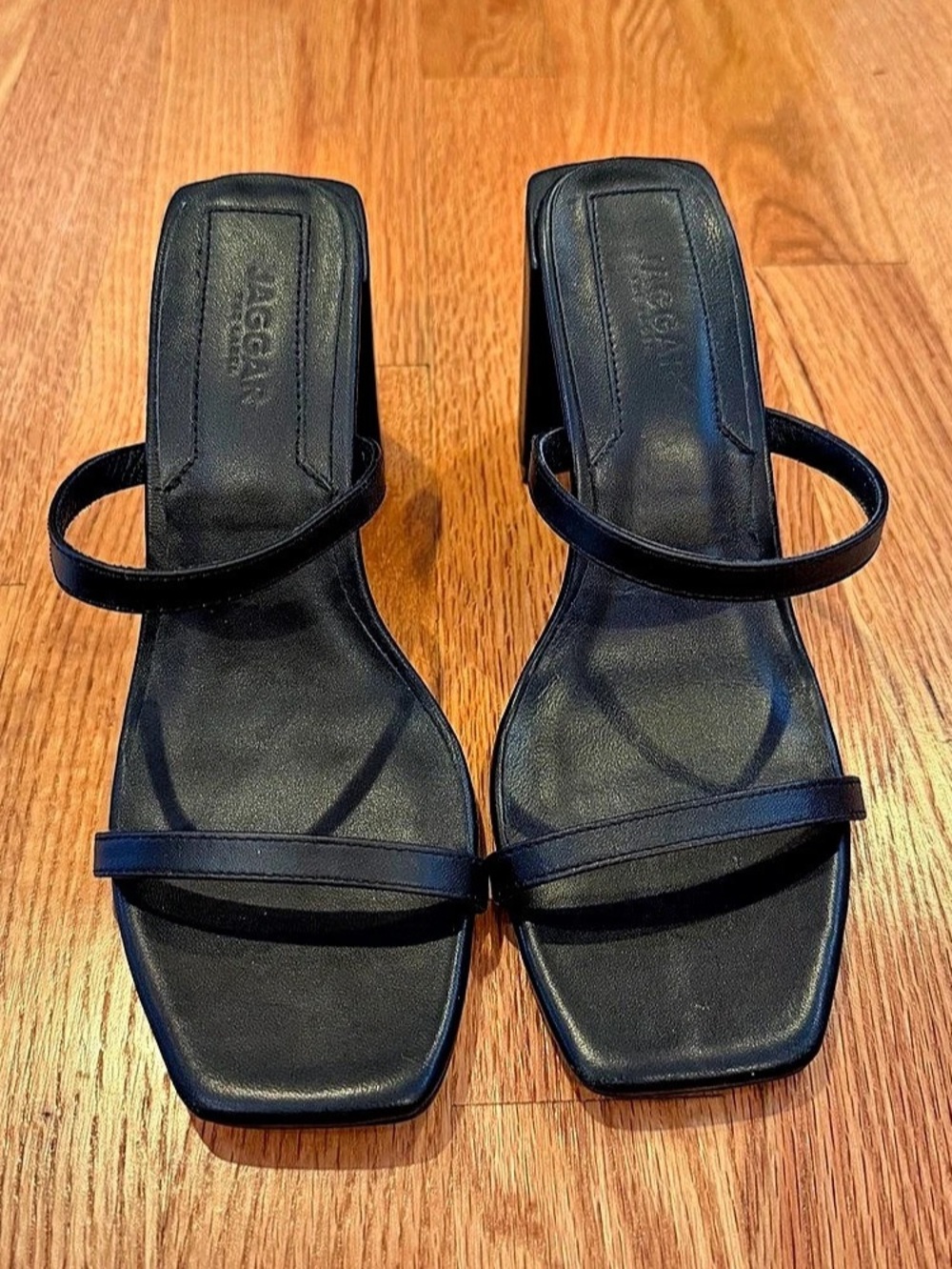 Jaggar leather Square-Toe Block Heel Sandals EU 39